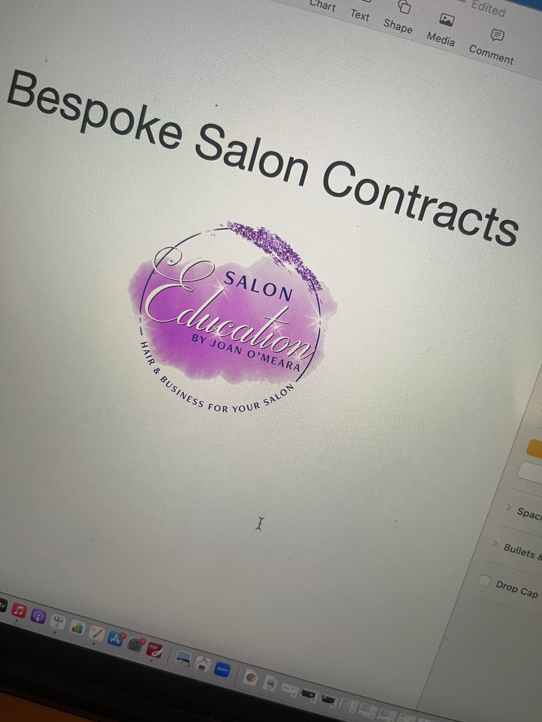2 part payment for Bespoke salon contracts, handbooks, probation etc